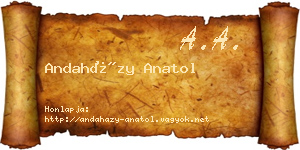 Andaházy Anatol névjegykártya